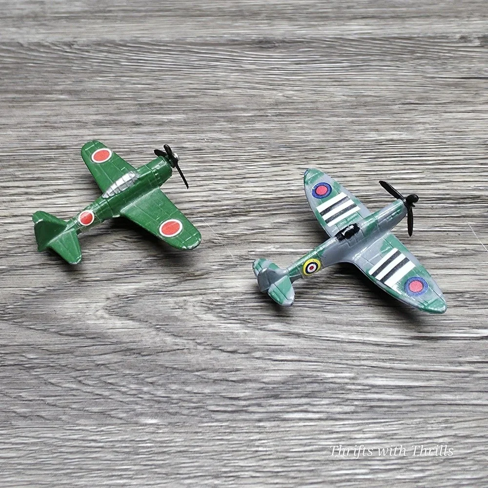 Vintage‎ Mini Diecast Planes By Tooties Toy - SPITFIRE & ZERO War Planes